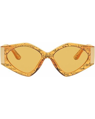 Dolce & Gabbana Modern Print Graffiti Sunglasses - Yellow