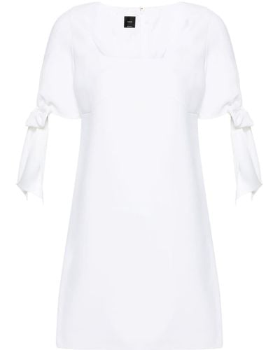 Pinko Tie-sleeve Square-neck Minidress - White
