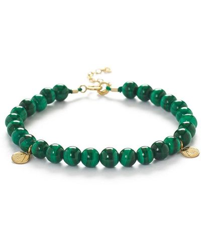 The Alkemistry Malachite Beaded Bracelet - Green