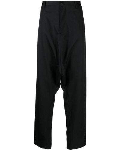 Sulvam Drop-crotch Wool Pants - Black