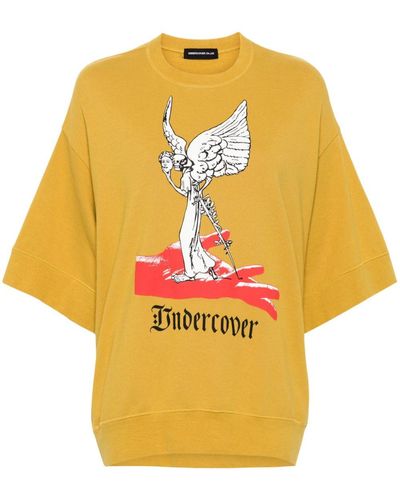 Undercover Graphic-print Cotton T-shirt - Yellow