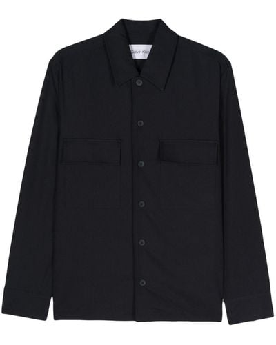 Calvin Klein Camisa con cuello de pico - Negro