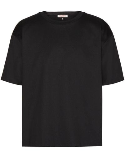 Valentino Garavani Double-weave Cotton T-shirt - Black