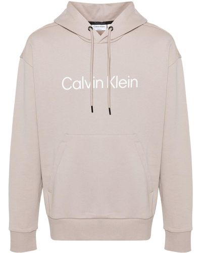 Calvin Klein Rubberised-logo hoodie - Weiß