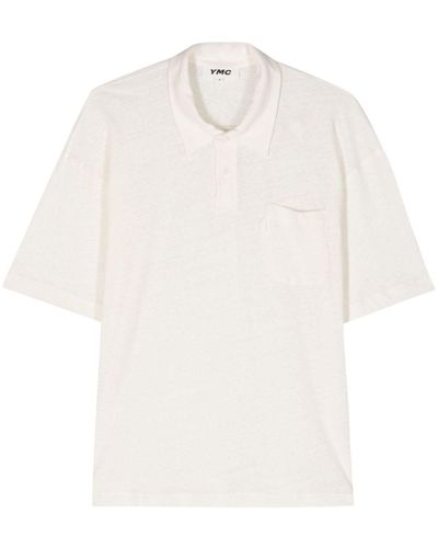 YMC Ivy Linen Blend Polo Shirt - White