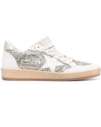 Golden Goose Sneakers Ball Star con glitter - Bianco