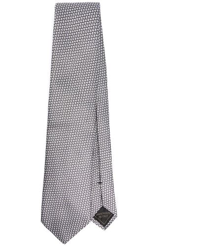 Brioni Patterned-jacquard Silk Tie - Grey