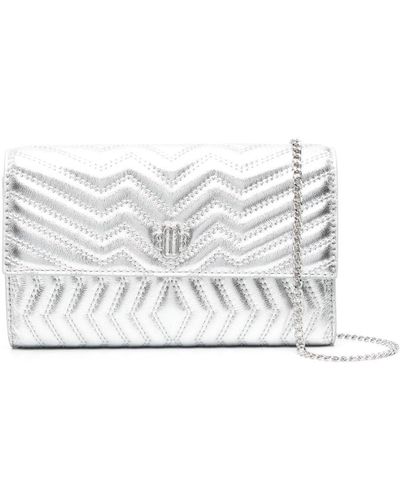 Maje Leather Chain Wallet - White