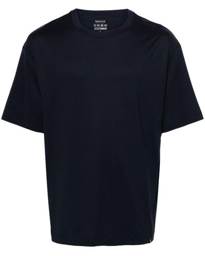 BOGGI T-Shirt mit Logo-Schild - Blau