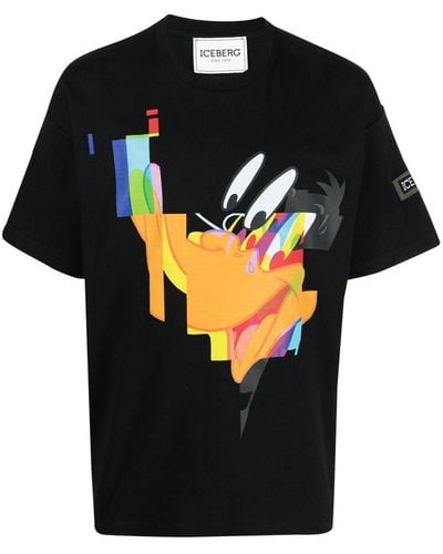 Iceberg T-Shirt mit grafischem Print - Schwarz