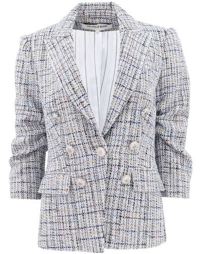 Veronica Beard Ryland Tweed Dickey Jacket - Grey