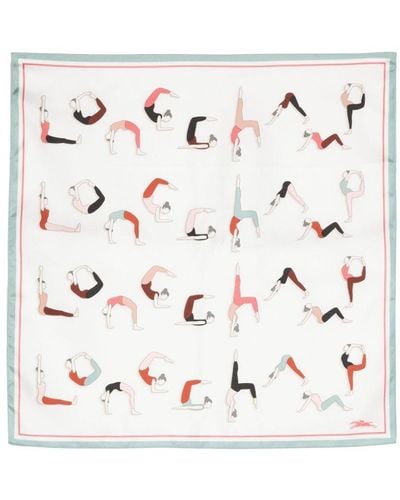 Longchamp Yoga シルク スカーフ - ホワイト