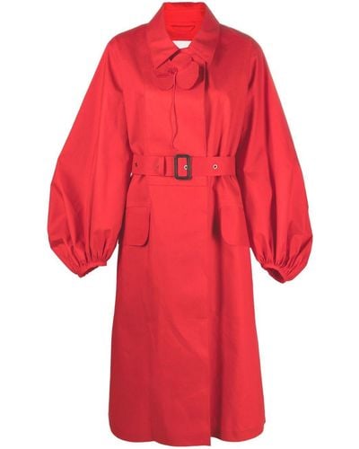 Cecilie Bahnsen Manteau Helen à manches bouffantes - Rouge