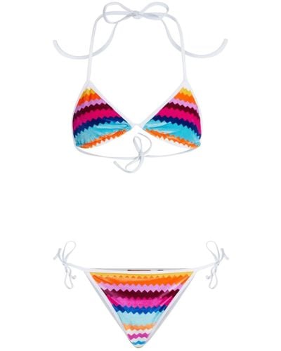 Missoni Bikini con diseño triangular - Blanco