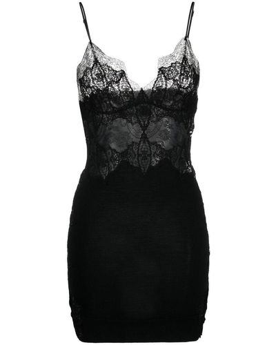 Ermanno Scervino Lace Embroidered Mini Dress - Black