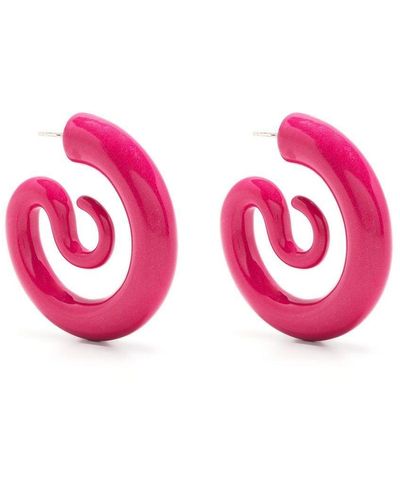 Panconesi Serpent Hoop Earrings - Pink