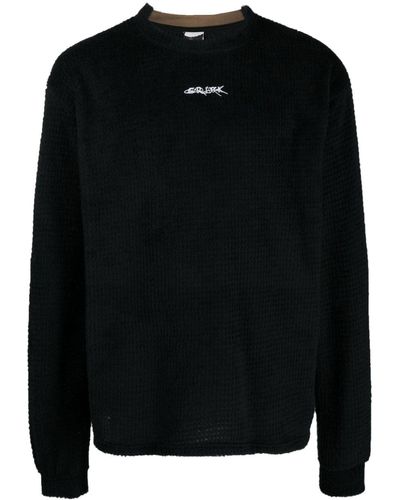 GR10K Logo-embroidered Knitted Sweater - Black