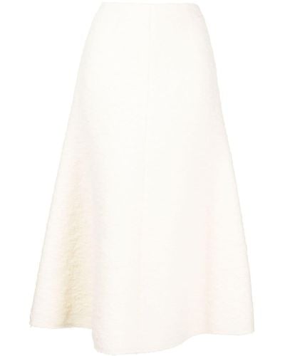 Chloé A-line Bouclé Midi Skirt - White