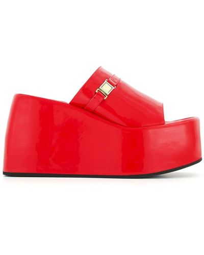 NODALETO Bulla Yelena 105mm Wedge Sandals - Red