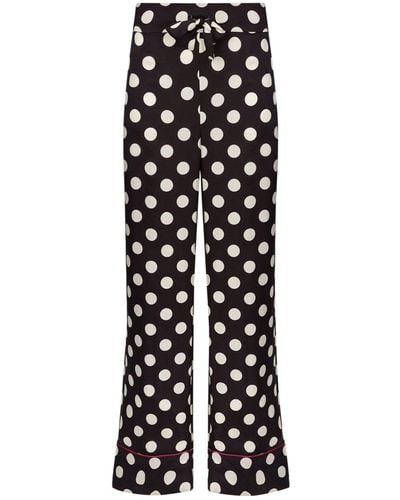 Nina Ricci Polka-dot Satin Pyjama Trousers - Black