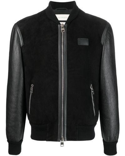 Alexander McQueen Shearling And Leather Bomber Jacket - Black