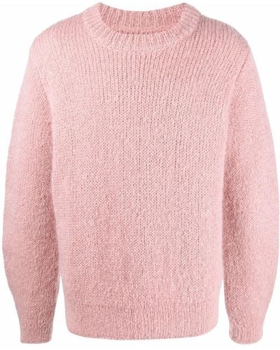 Jil Sander Chunky Knit Crewneck Sweater - Pink