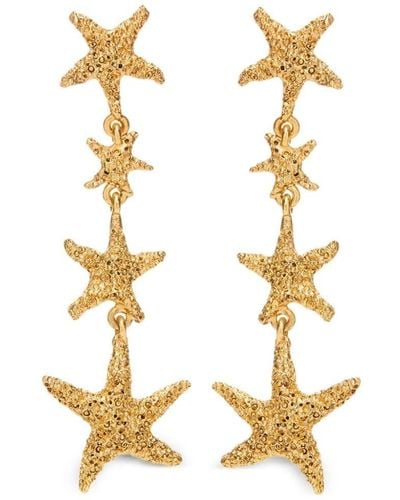 Oscar de la Renta Starfish Drop Earrings - Metallic