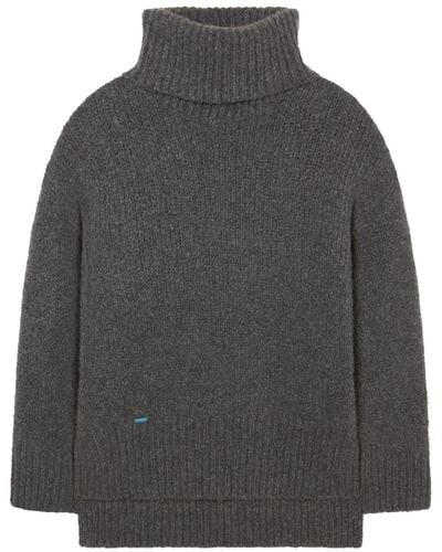Alanui Roll-neck Cashmere-silk Blend Sweater - Gray