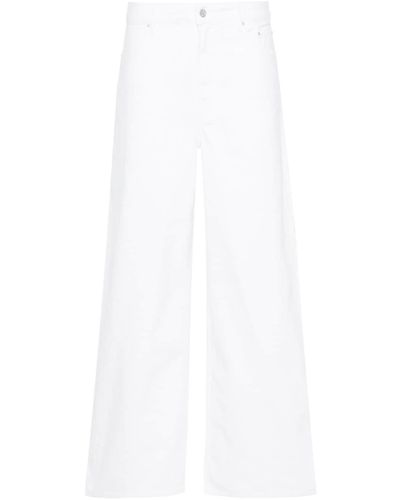 Gauchère Weite High-Rise-Jeans - Weiß
