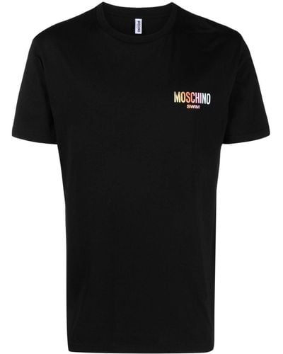 Moschino T-shirt en coton à logo imprimé - Noir