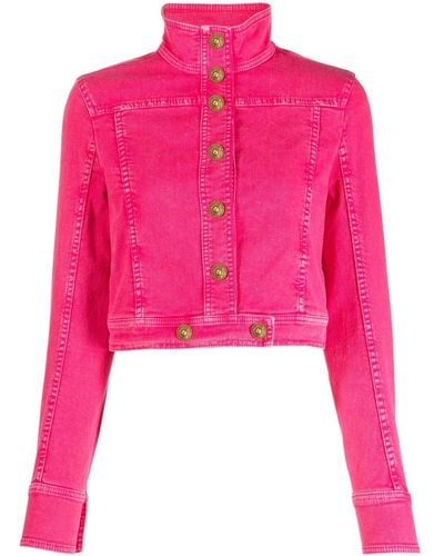 Versace Button-fastening Denim Jacket - Pink