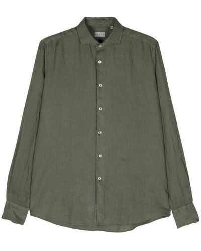Xacus Classic-collar Linen Shirt - Green