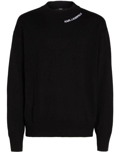Karl Lagerfeld Karl Logo Crew Neck Sweater - Black
