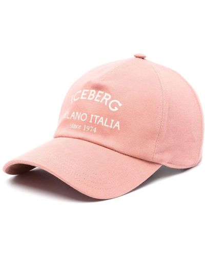 Iceberg Logo-print Cotton Baseball Cap - Pink