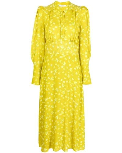 Dorothee Schumacher Floral-print Long-sleeve Dress - Yellow