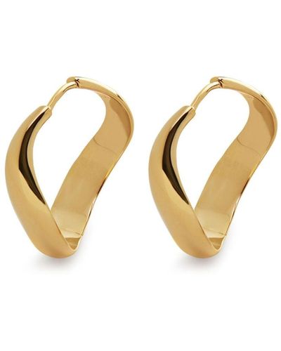 Monica Vinader Medium Swirl Hoop Earrings - Metallic