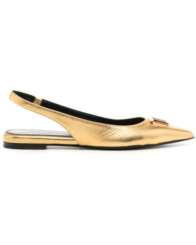 Tom Ford 20mm Laminated Nappa Leather Ballerina Shoes - Natural