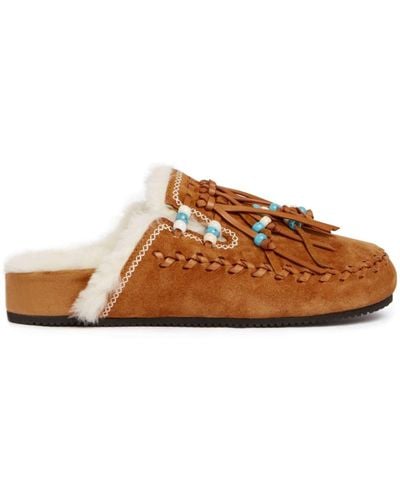 Alanui The Journey Suede Mules - Brown