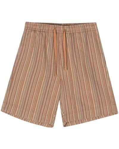 YMC Jay Striped Shorts - Brown