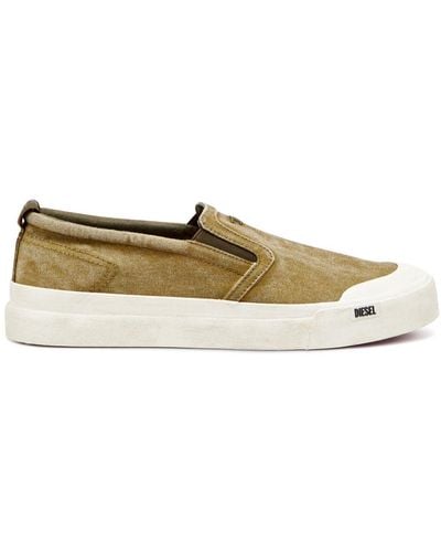 DIESEL S-athos Slip-on Denim Sneakers - Brown
