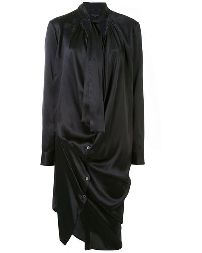 Ann Demeulemeester Draped Tie-neck Shirt Dress - Black