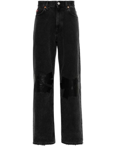 Martine Rose Tape-detail Regular-fit Jeans - Black