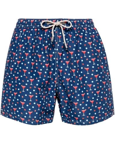 Mc2 Saint Barth Daiquiri Strawberry-print Swim Shorts - Blue