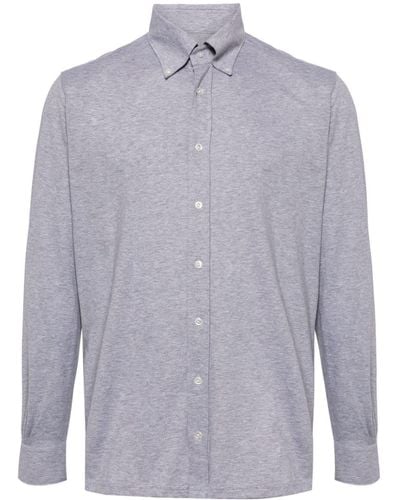N.Peal Cashmere Button-down Collar Shirt - Blue