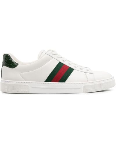 Gucci Ace Trainer With Web - White