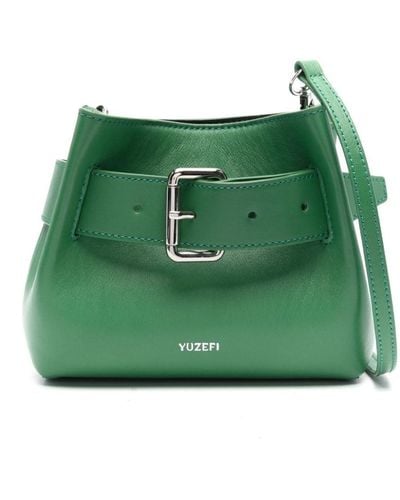 Yuzefi Shroom Leather Cross Body Bag - Green