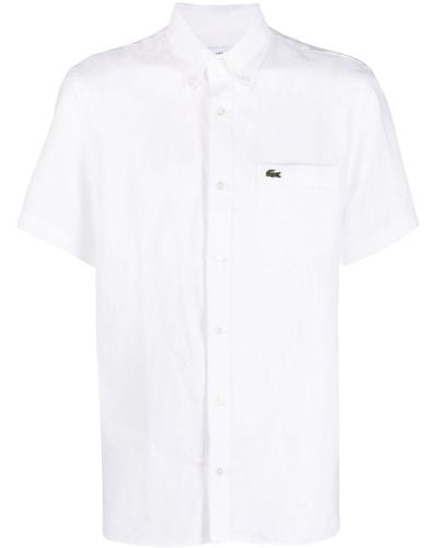 Lacoste Overhemd Met Korte Mouwen - Wit