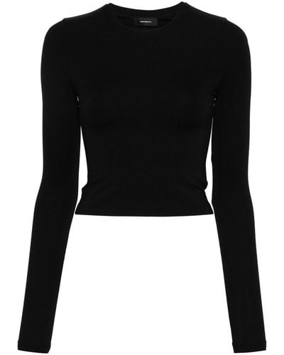 Wardrobe NYC Long-sleeved Stretch T-shirt - Black