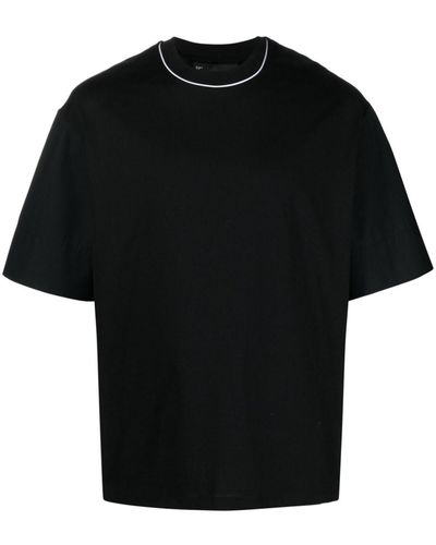 Neil Barrett Contrasting-trim Cotton T-shirt - Black