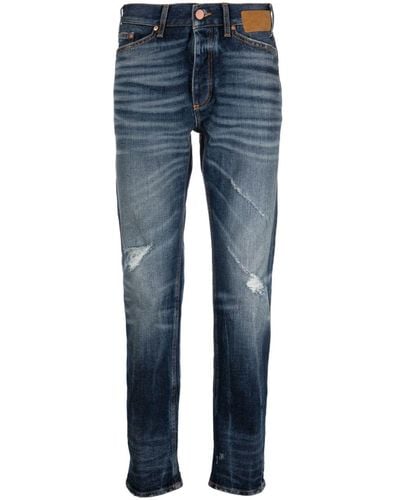 Palm Angels Straight-Leg-Jeans in Distressed-Optik - Blau